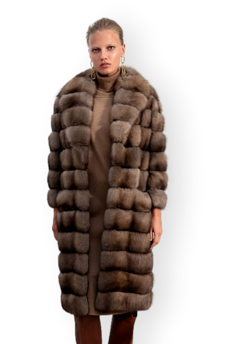 Sable Fur Coat Knee Length