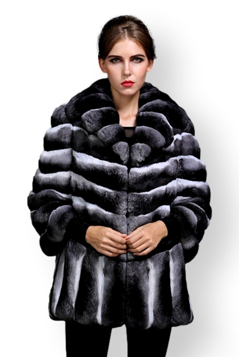 chinchilla fur coat with wide bottom sweep chinchilla fur coat with wide bottom sweep