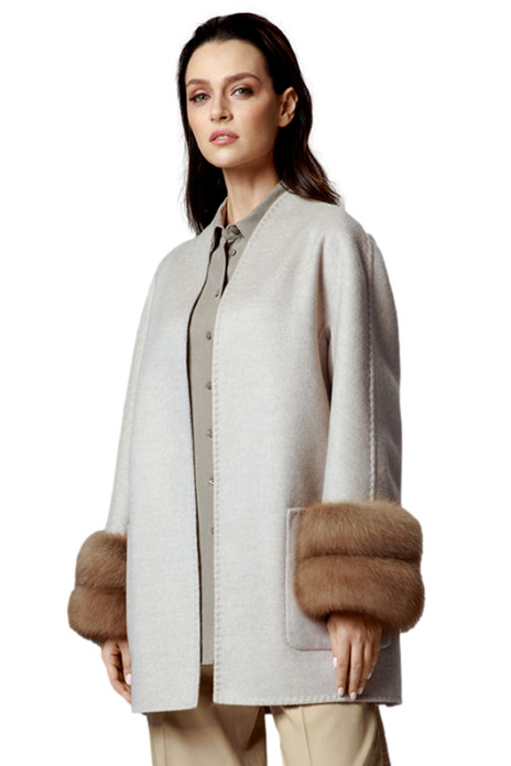 Cashmere Coat with Sable Cuffs Arielle