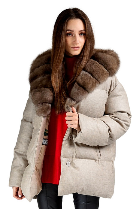 Down Coat Sable Fur Kiera