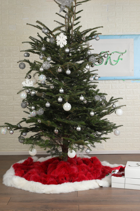Red Fox Fur Christmas Tree Skirt Red Fox Fur Christmas Tree Skirt
