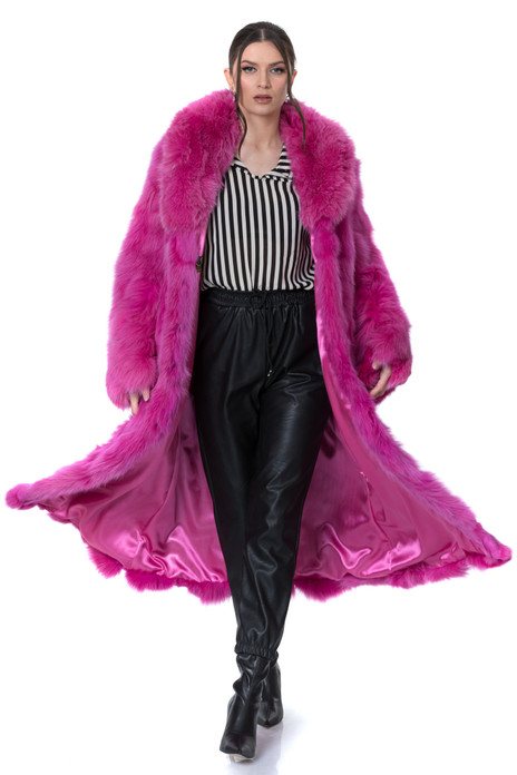 Neon Pink Fox Coat  SIZES L/XL