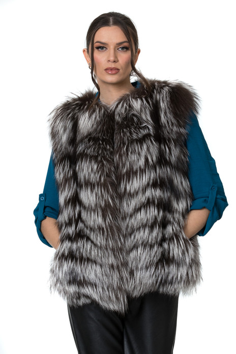 Silver Fox Fur Vest Selene Silver Fox Fur Vest Selene