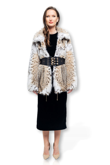 lynx fur jacket with drawstrings lynx fur jacket with drawstrings