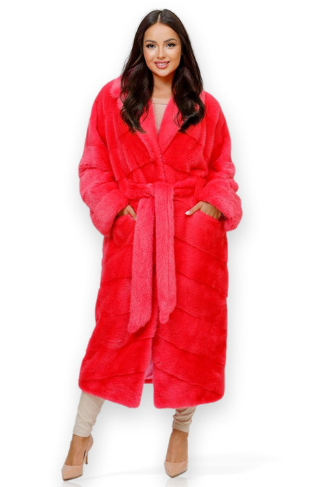 Red Mink Coat Long Wide Fit Oversized front Red Mink Coat Long Wide Fit Oversized front