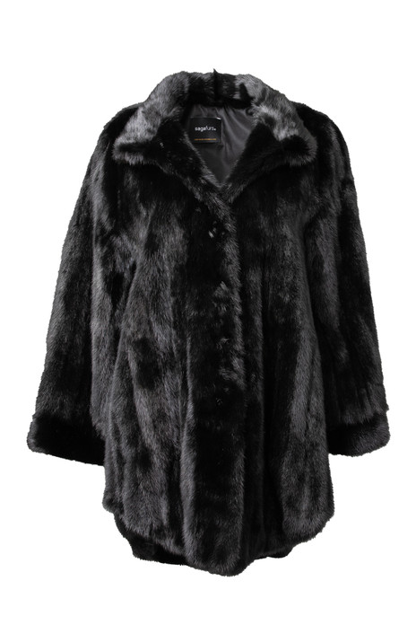 Black Mink Fur Coat on ghost mannequin SAGA FURS Black Mink Fur Coat on ghost mannequin SAGA FURS
