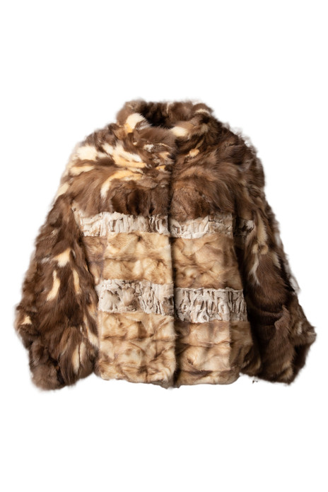 Brown Mink Sable Fur Cape on ghost mannequin Brown Mink Sable Fur Cape on ghost mannequin