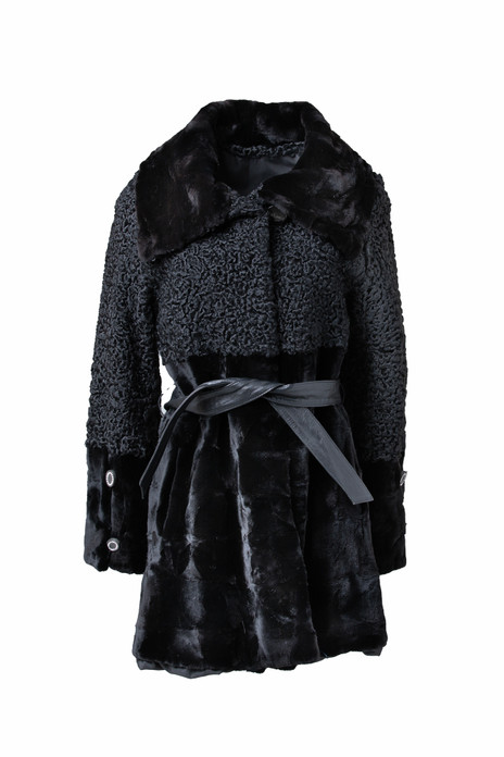 Black Astrahkhan Mink Coat Leather Belt Black Astrahkhan Mink Coat Leather Belt