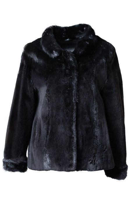 Black Sheared Mink Fur Jacket Black Sheared Mink Fur Jacket