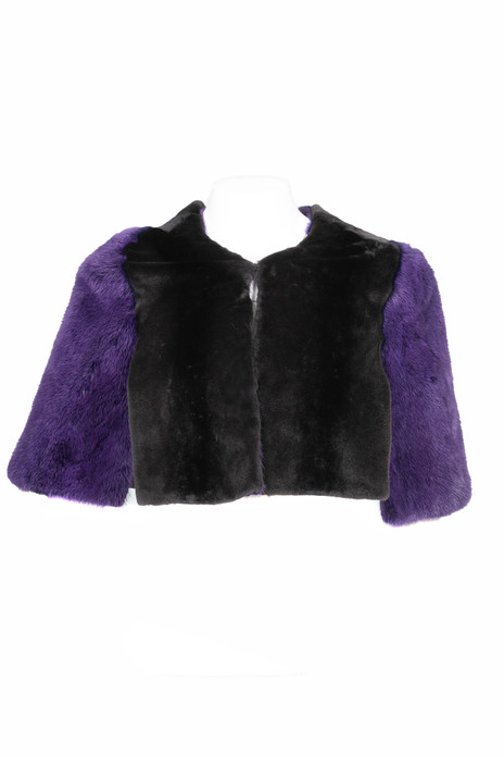 Purple Black Mink Fur Etol ftont view Purple Black Mink Fur Etol ftont view
