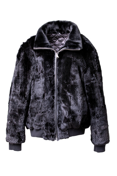 Sculpted Mink Fur Bomber Jacket Sculpted Mink Fur Bomber Jacket