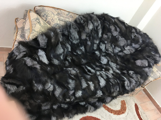 silver fox fur bkanket sectional made of flanks