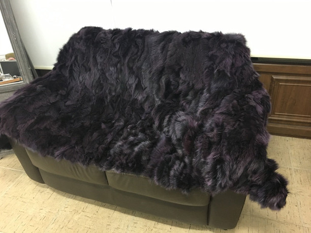 Purple Fox Fur Blanket sectional