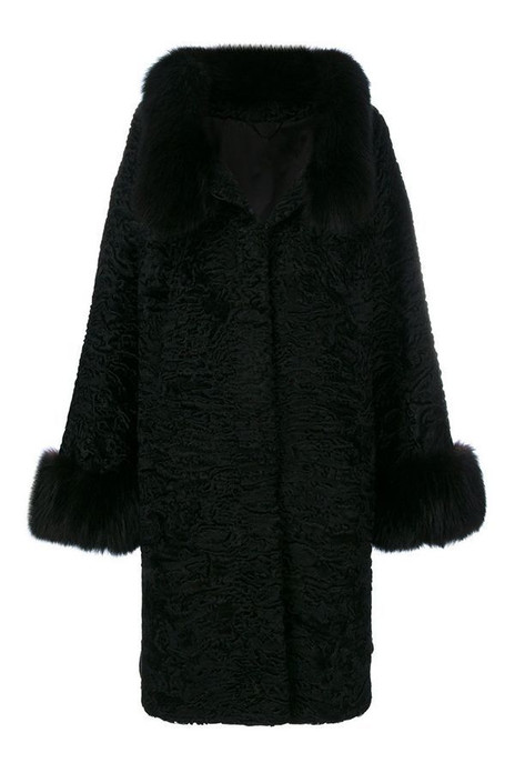 Black Lamb Fur Coat Erminia