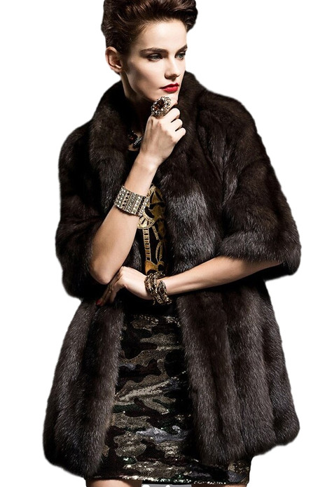 brown sable fur coat elbow length sleeves skin to skin brown sable fur coat elbow length sleeves skin to skin
