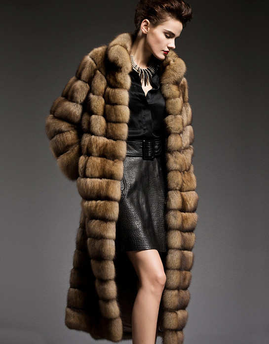 Long Golden Sable Fur Coat | SKANDINAVIK FUR