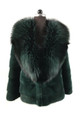 Emerald Green Mink fur coat With Fox Shawl  collar