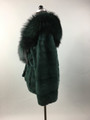 Green Mink fur coat With Fox collar  lateral view