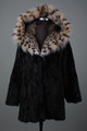 Black Let out Female Skins Mink With Lynx Cobra Hood