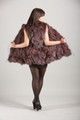 Purple Fox Fur Vest rear view wide open