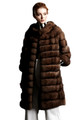 Round Collar Sable Fur Coat