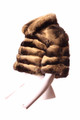 chinchilla fur bolero with stand up collar short lateral view