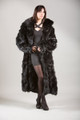 Black Fox Fur Coat 4/5 length Sectional