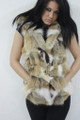 Red Fox  Fur Vest Hooded Belt