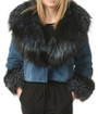 Blue Sheared Mink Fur Jacket   Georgette