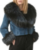 Blue Sheared Mink Fur Jacket   Georgette