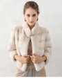 Beige And Green Mink Fur Coat Color Mink SAGA fur coat Full Skin MEXA