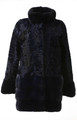 Blue Black Swakara Lamb Fur Coat Northern Star