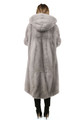 Sapphire Hooded Mink Fur Coat  rear view