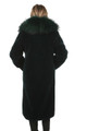 Green Mink  Fur Coat Fin Racoon Collar