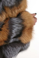 Multicolor Fox Fur Coat Low Cut