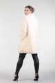 Off White Sheared Beaver Fur Coat