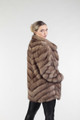 Diagonal Sable Fur Coat