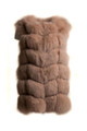 nude beige fox fur vest collarless