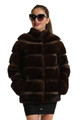 mahogany mink fur coat short collar