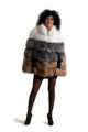 Multicolor Fox Fur Cape