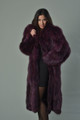 Purple Fox Fur Coat 4/5 length