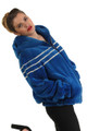 Blue Beaver Fur Bomber Jacket Hooded