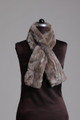 Brown Gray  Rex Fur Scarf