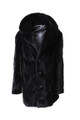 men's sheared beaver trench fur coat with notched collar