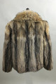 Men's Lynx Fur Coat With Fin Raccoon Collar Halfskins