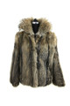 Men's Lynx Fur Coat With Fin Raccoon Collar Halfskins