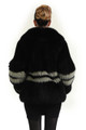 Black Striped Fox Fur Coat 