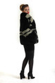 Black Striped Fox Fur Coat 