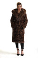 Animal Print Hooded Mink Fur Coat 