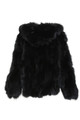 Hooded Black Fox Fur Jacket 